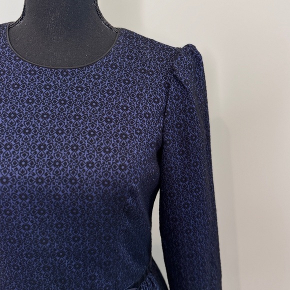 Gal Meets Glam Collection Callie Print Long Sleeve A-Line Dress (Sz 4) - Picture 6 of 10